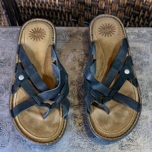 UGG Black and Tan Sandals